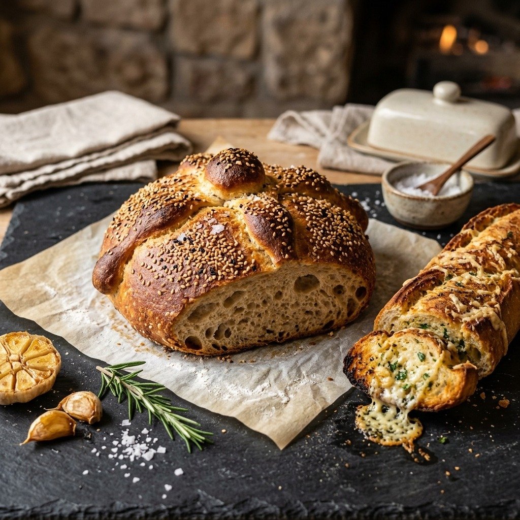 Pan de Muerto Parmesano y Hierbas Finas
